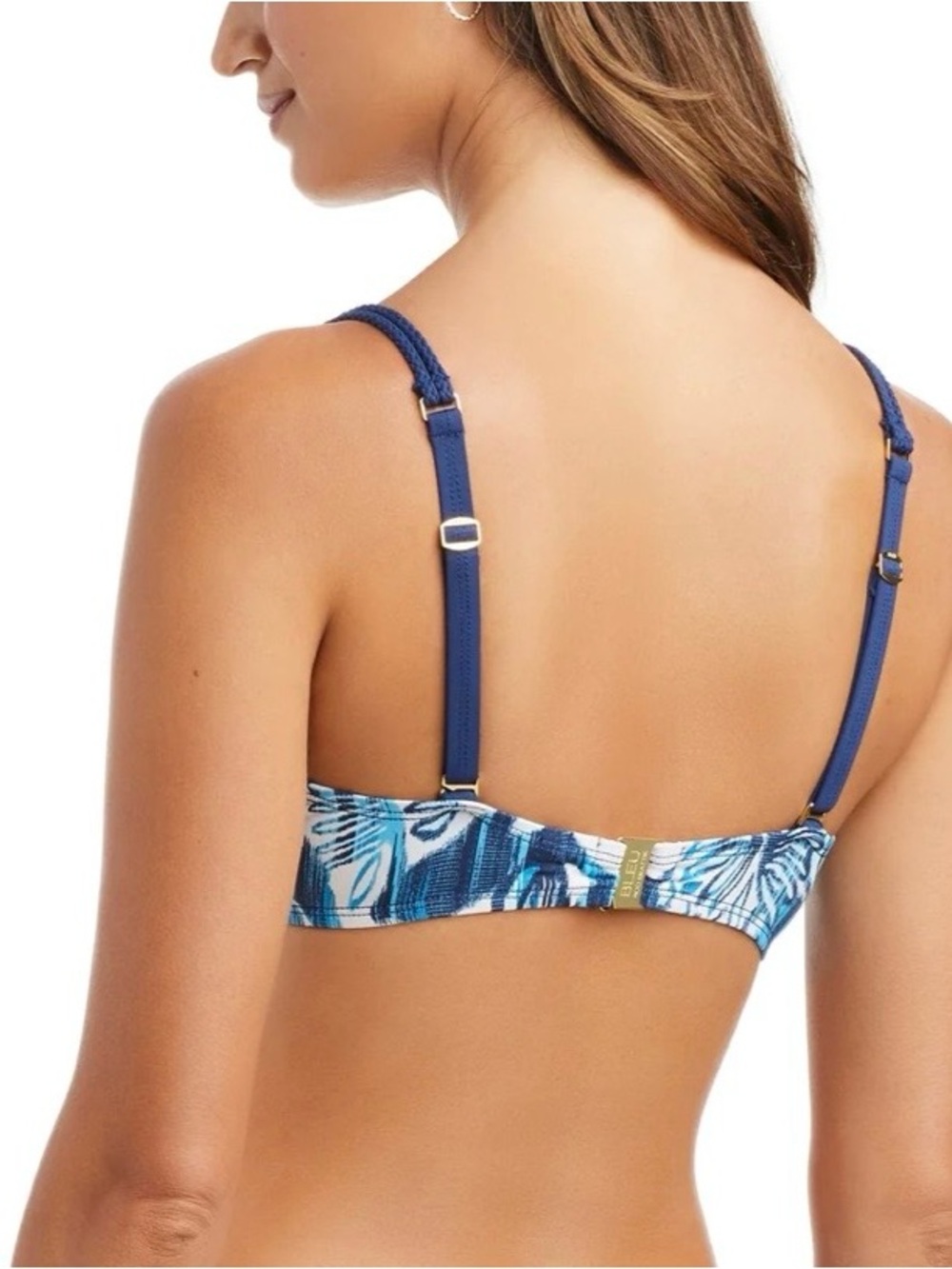 Blue Rod Beattie Blue Tropical Print, Turning Tides Swim Top, Size 36D, NWT - Picture 2 of 8